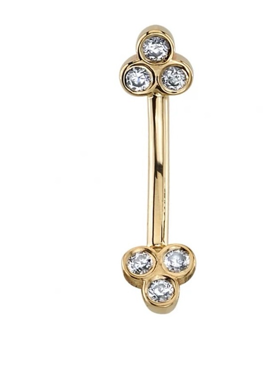 BVLA Jewelry - BVLA Curved Barbell Jewelry - 14k Gold - Champagne Diamonds!